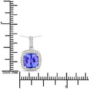 2.97 Carat Genuine Tanzanite and White Diamond 14K White Gold Pendant