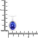 3.17 Carat Genuine Tanzanite and White Diamond 14K White Gold Pendant
