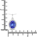 2.36 Carat Genuine Tanzanite and White Diamond 14K White Gold Pendant