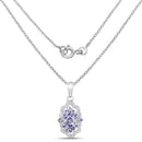1.03 Carat Genuine Tanzanite & White Topaz .925 Sterling Silver Pendant