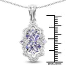 1.03 Carat Genuine Tanzanite & White Topaz .925 Sterling Silver Pendant