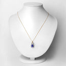 2.23 Carat Genuine Tanzanite and White Diamond 14K Yellow Gold Pendant