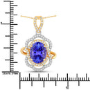 4.61 Carat Genuine Tanzanite and White Diamond 14K White Gold(Two-Tone) Pendant