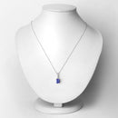 2.41 Carat Genuine Tanzanite and White Diamond 14K White Gold Pendant