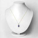 2.38 Carat Genuine Tanzanite and White Diamond 14K Yellow Gold Pendant