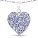 3.97 Carat Genuine Tanzanite .925 Sterling Silver Pendant