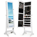 Mirrored Lockable Jewelry Cabinet Armoire Organizer Storage Box