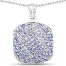 2.73 Carat Genuine Tanzanite .925 Sterling Silver Pendant