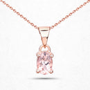 18K Rose Gold Plated 0.70 Carat Genuine Morganite .925 Sterling Silver Pendant