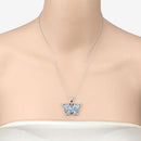4.84 Carat Genuine Swiss Blue Topaz .925 Sterling Silver Pendant