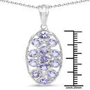 2.21 Carat Genuine Tanzanite .925 Sterling Silver Pendant