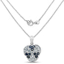 2.73 Carat Genuine Blue Sapphire and Aquamarine .925 Sterling Silver Pendant