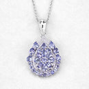 2.64 Carat Genuine Tanzanite and White Topaz .925 Sterling Silver Pendant