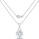 1.75 Carat Genuine Aquamarine .925 Sterling Silver Pendant