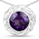 3.30 Carat Genuine Amethyst .925 Sterling Silver Pendant