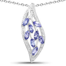 1.12 Carat Genuine Tanzanite .925 Sterling Silver Pendant