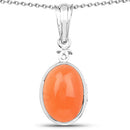 6.00 Carat Genuine Peach Moonstone .925 Sterling Silver Pendant