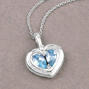 2.66 Carat Genuine Blue Topaz and White Topaz .925 Sterling Silver Pendant