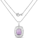 7.30 Carat Genuine Amethyst .925 Sterling Silver Pendant