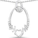 0.14 Carat Genuine White Diamond .925 Sterling Silver Pendant