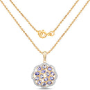 14K Yellow Gold Plated 2.38 Carat Genuine Tanzanite .925 Sterling Silver Pendant