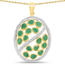 2.24 Carat Genuine Emerald .925 Sterling Silver Pendant
