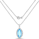 8.22 Carat Genuine Swiss Blue Topaz .925 Sterling Silver Pendant