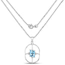 5.26 Carat Genuine Swiss Blue Topaz .925 Sterling Silver Pendant