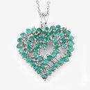 1.53 Carat Genuine Emerald .925 Sterling Silver Pendant