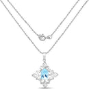 6.10 Carat Genuine Swiss Blue Topaz .925 Sterling Silver Pendant