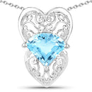 4.65 Carat Genuine Swiss Blue Topaz .925 Sterling Silver Pendant