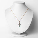 18K Yellow Gold Plated 0.84 Carat Genuine Emerald .925 Sterling Silver Pendant