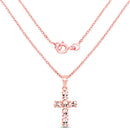 14K Rose Gold Plated 2.58 Carat Genuine Morganite .925 Sterling Silver Pendant