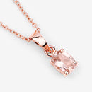 0.70 Carat Genuine Morganite .925 Sterling Silver Pendant