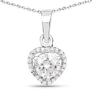 1.52 Carat Genuine White Cubic Zirconia .925 Sterling Silver Pendant