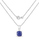 1.80 Carat Genuine Emerald, Glass Filled Ruby & Glass Filled Sapphire .925 Sterling Silver Pendant