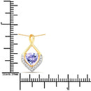 0.96 Carat Genuine Tanzanite and White Topaz .925 Sterling Silver Pendant