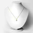 18K Yellow Gold Plated 0.67 Carat Genuine Emerald and White Topaz .925 Sterling Silver Pendant