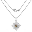 3.00 Carat Genuine Smoky Quartz, Blue Topaz and White Topaz .925 Sterling Silver Pendant