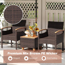 Patio Dining Chairs Set of 2/4 with Acacia Wood Armrest and Heavy Duty Metal Frame