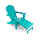 Patio HDPE Adirondack Chair with Retractable Ottoman