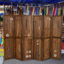 Pegboard Display with 360° Metal Hinges and Solid Wood Frame