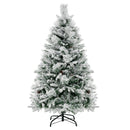 4.5/6/7 Feet Artificial Xmas Tree with Pine Needles and LED Lights