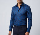 Jonny Button-Up Shirt With Contrast Details // Navy // Contemporary Fit (Regular)- final sale