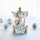 Santa's Reindeer Carousel: White Spinning Christmas Musical Box