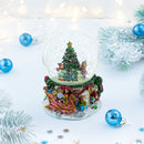 Joyful Children Adorning Christmas Tree: Musical Water Snow Globe