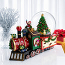 Children Riding Train Musical Christmas Water Snow Globe