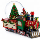 Children Riding Train Musical Christmas Water Snow Globe