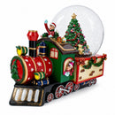 Children Riding Train Musical Christmas Water Snow Globe