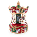 Musical Christmas Figurine with Spinning Carousel Horses